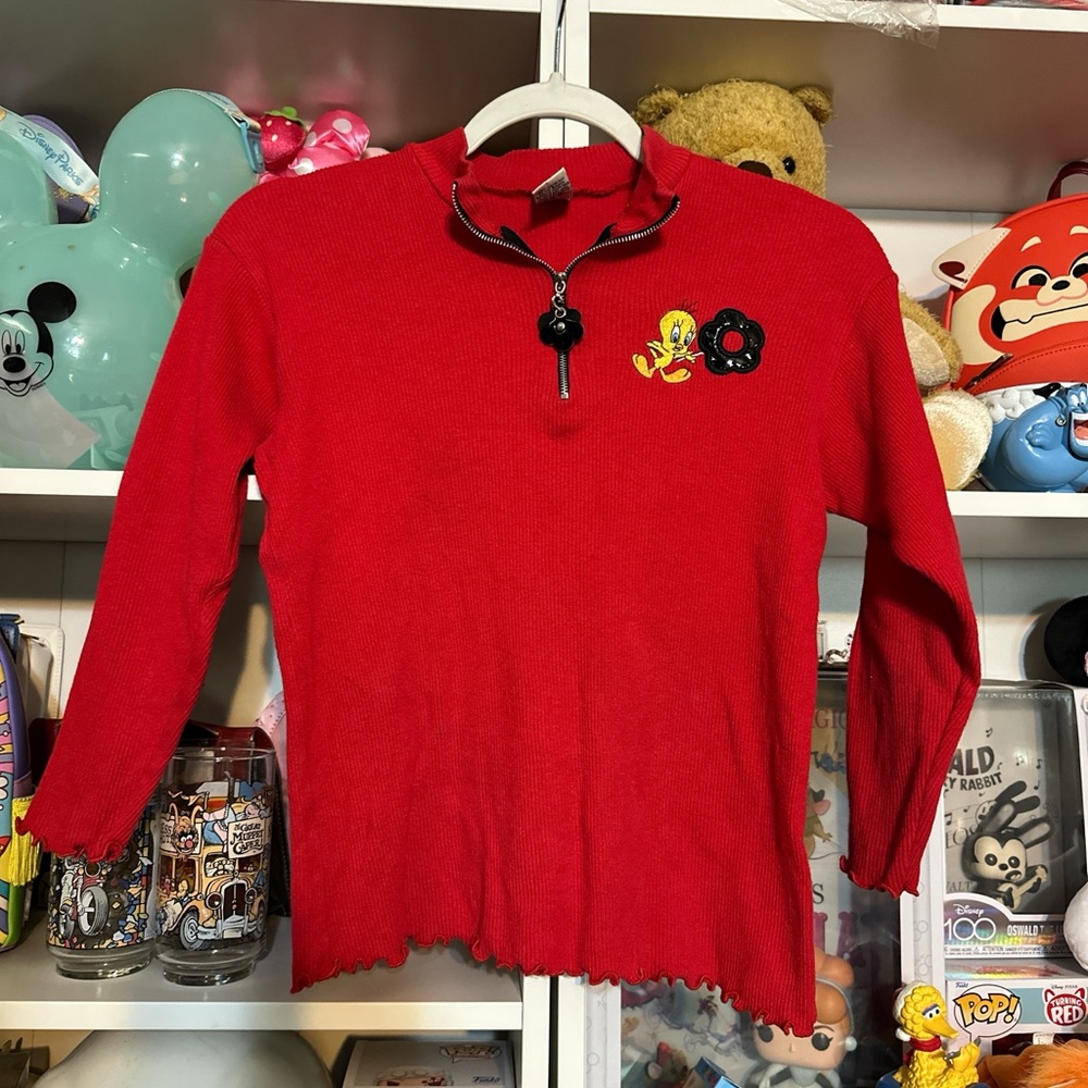 VINTAGE Warner Bros. Red Kids long sleeve Tweety Bird